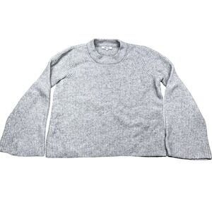 Madewell Bell-Sleeve Pullover Sweater Women's Knit Gray Merino‎ Wool Blend Small
